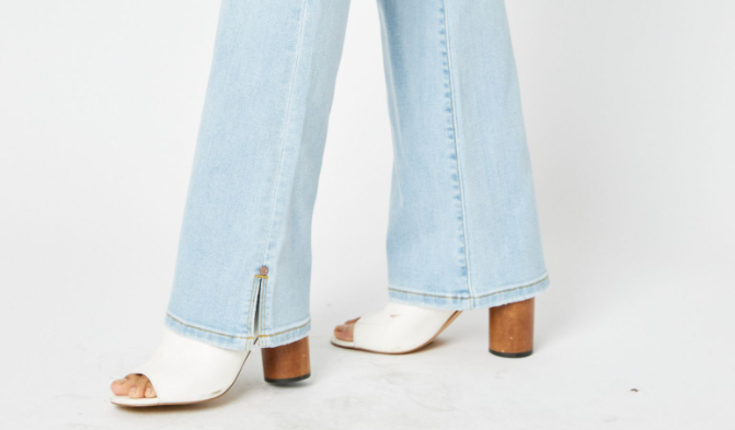 Judy Blue Mid Rise Side Slit Bootcut Jeans