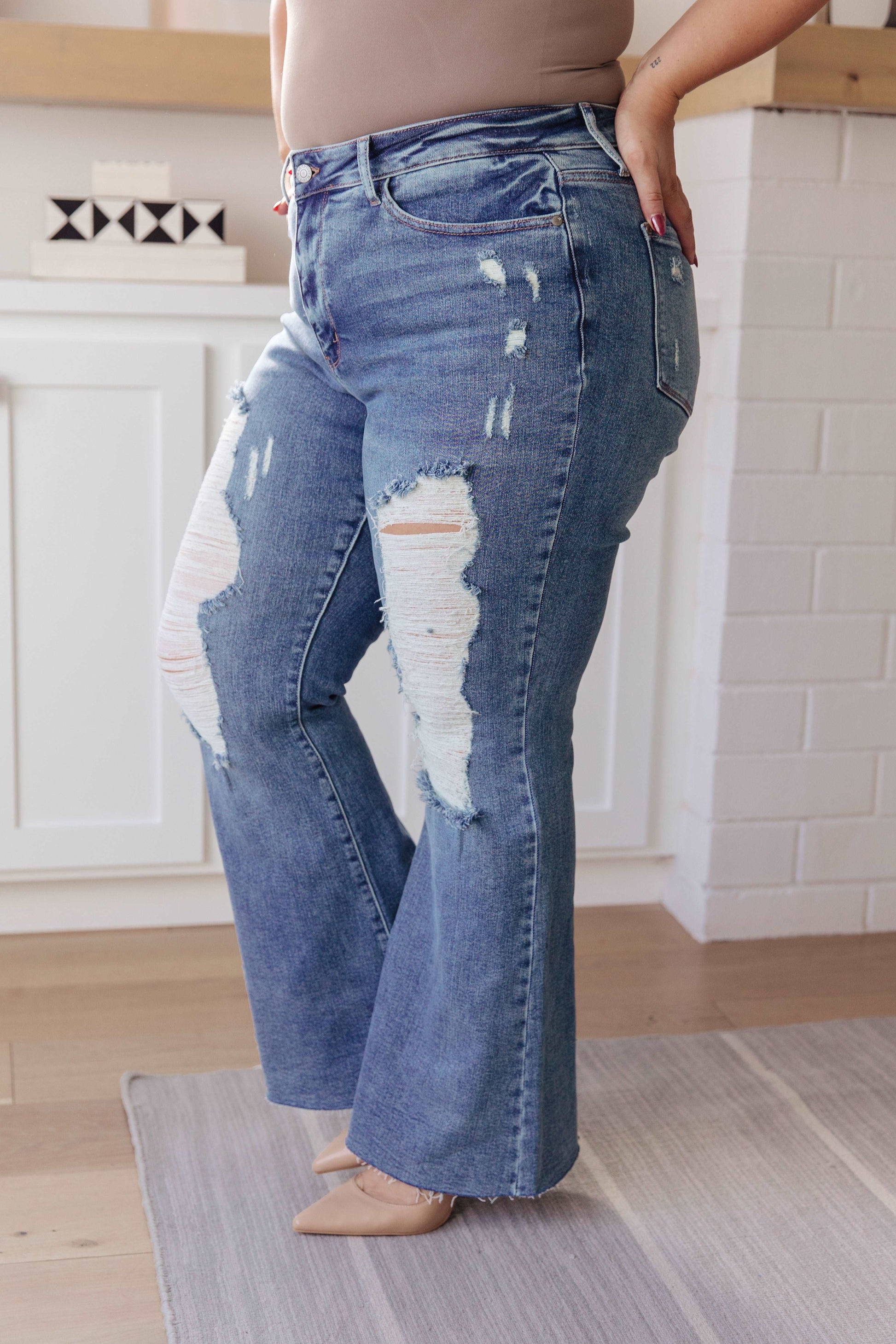 Kiana High Rise Heavy Destroy Flare JB Jeans