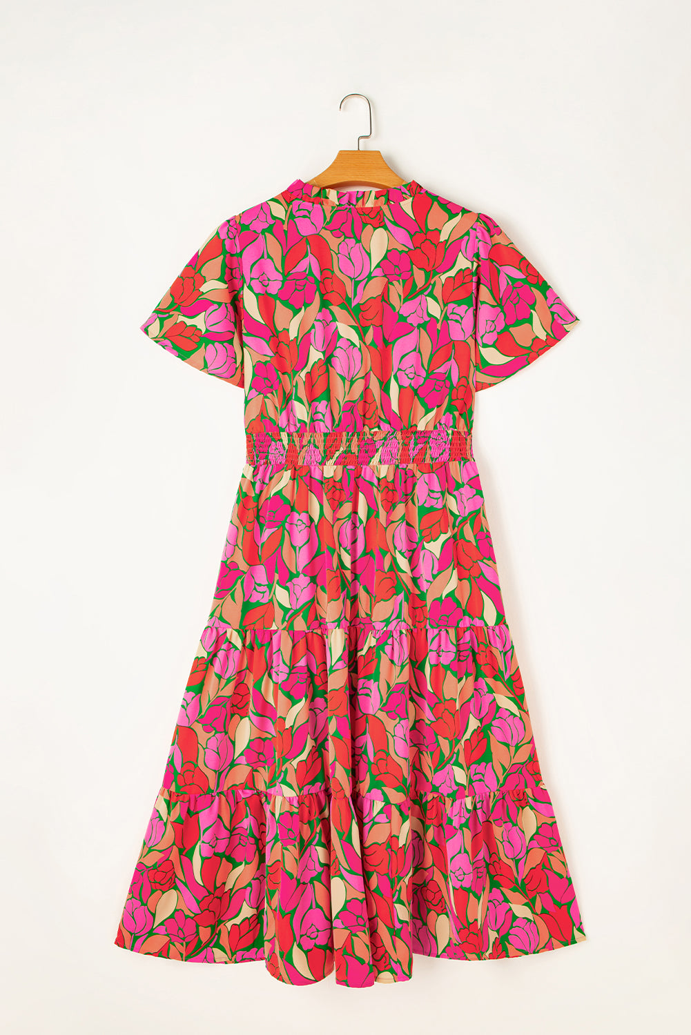 Vibrant Rose Floral Dress