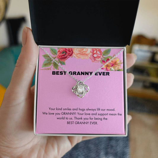 BEST GRANNY EVER LOVE KNOT NECKLACE