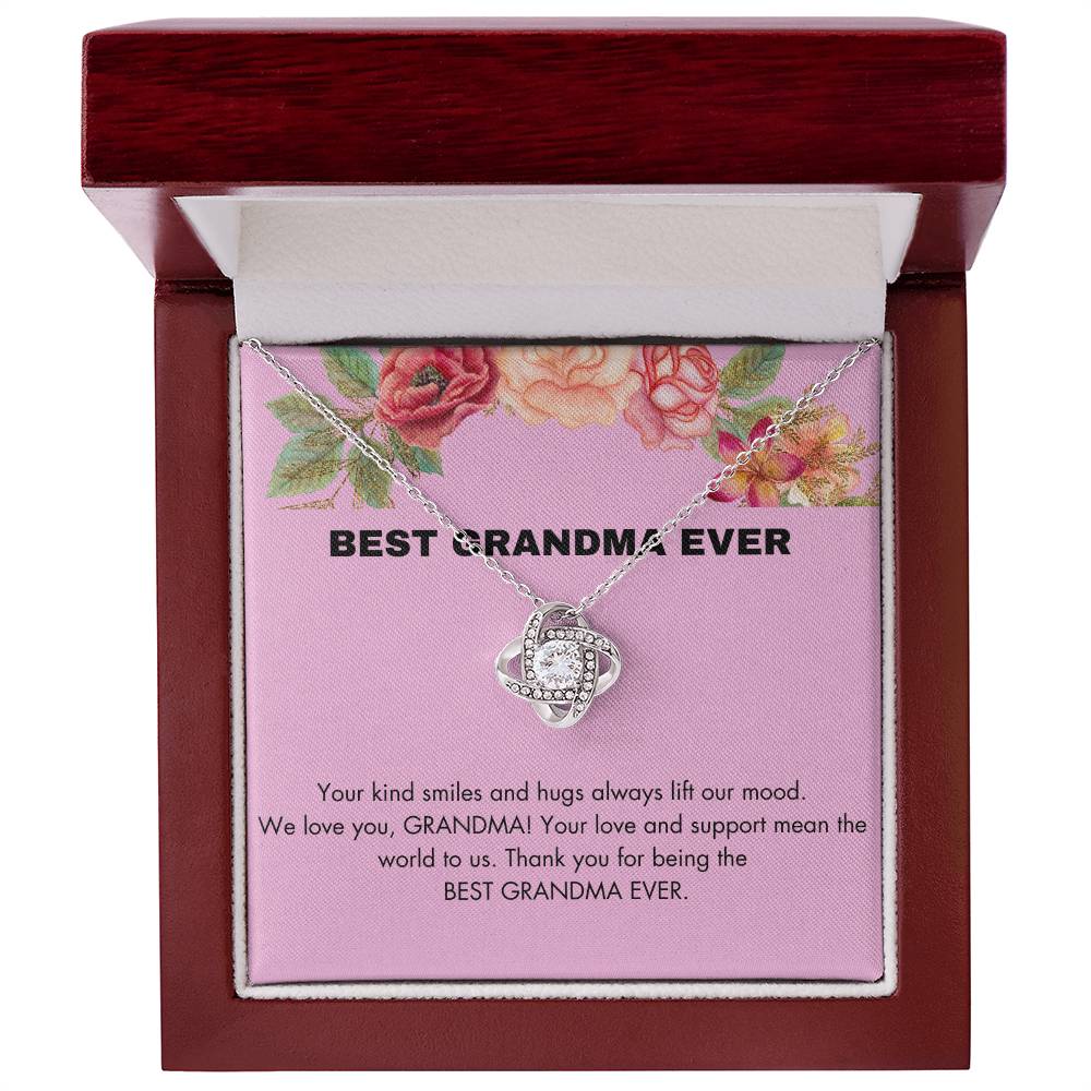 BEST GRANDMA EVER LOVE KNOT NECKLACE